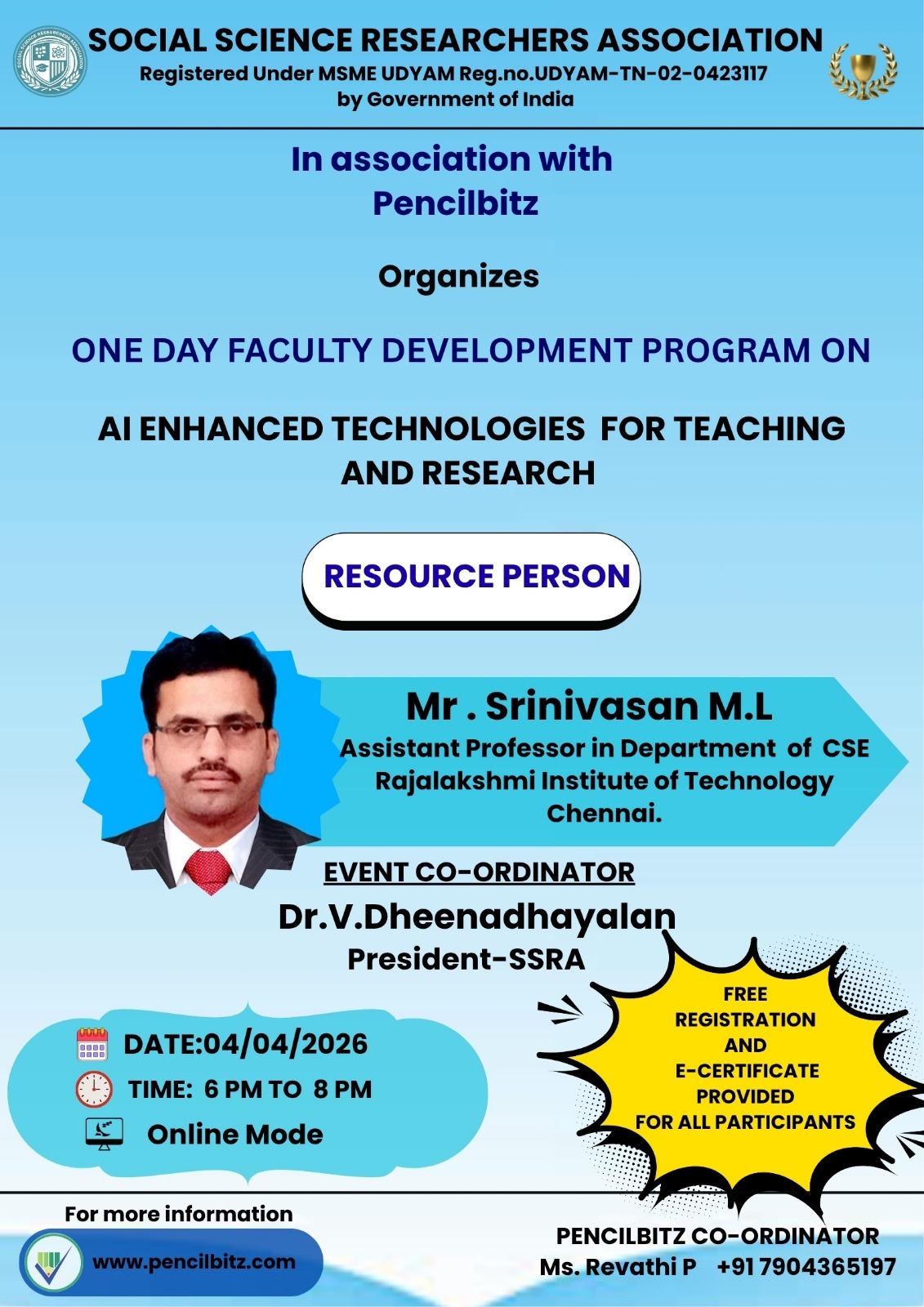 AI Enhanced Technology for Teaching and Research poster