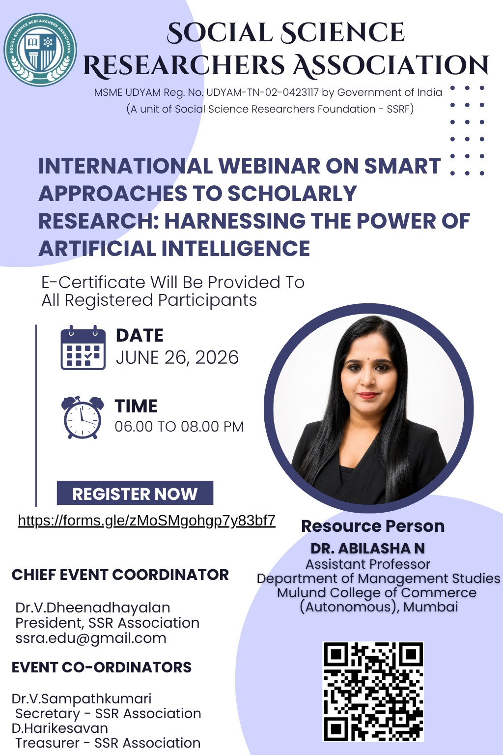 International webinar on smart approaches to scholarly research using artificial intelligence